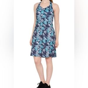 Freedom Trail by Kyodan Strappy Cross Back Print Dress Built-In Shelf Bra XS